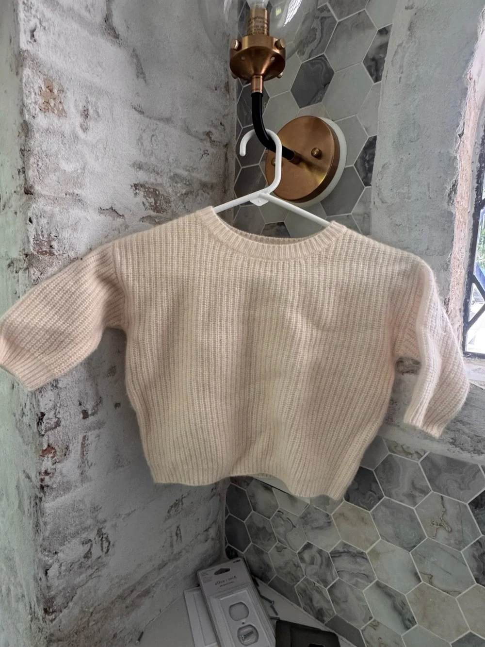 Quince Baby 100% Cashmere Fisherman Sweater 12-18M NWOT